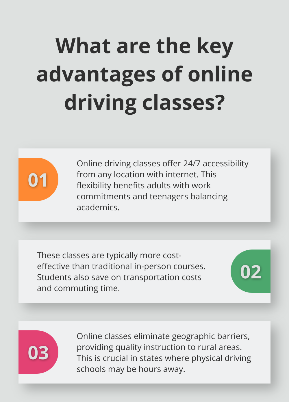 Infographic: What are the key advantages of online driving classes?