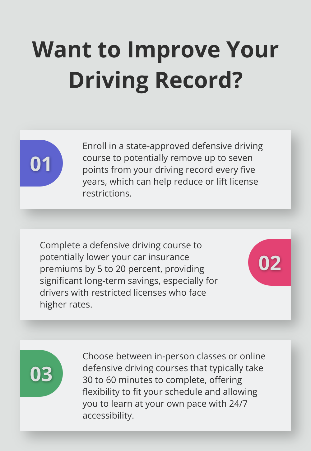 Infographic: Want to Improve Your Driving Record? - defensive driving course for restricted