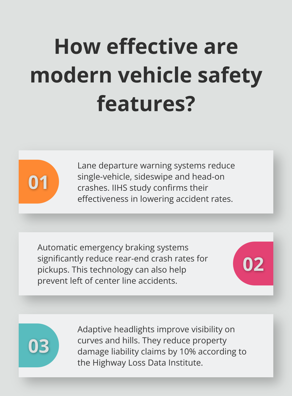 Infographic: How effective are modern vehicle safety features? - defensive driving tactic to avoid left of center line collisions