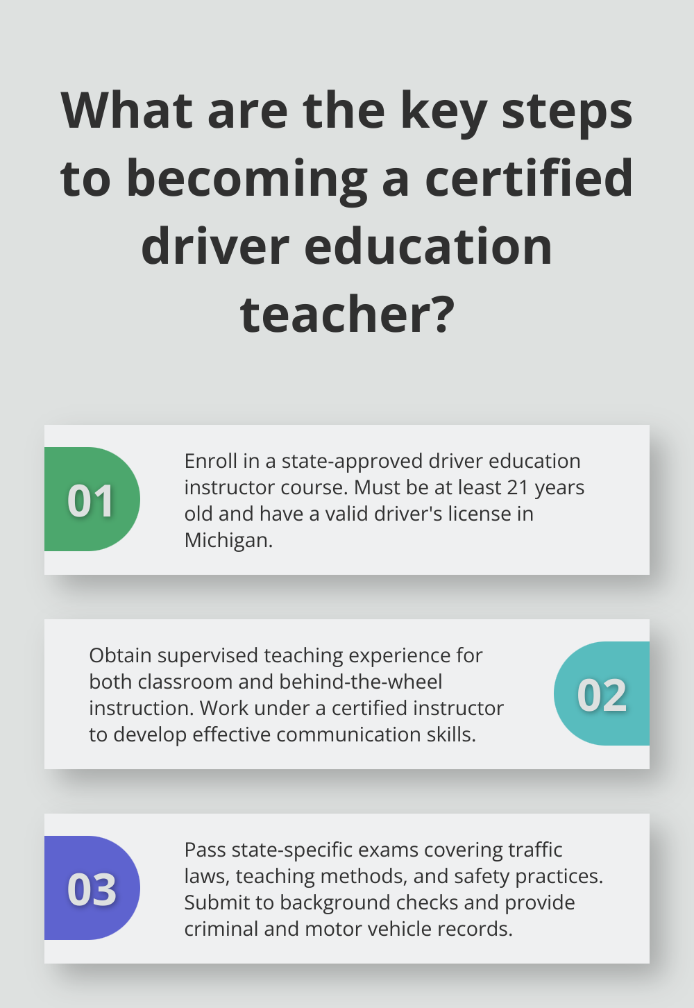 Infographic: What are the key steps to becoming a certified driver education teacher? - driver teacher training