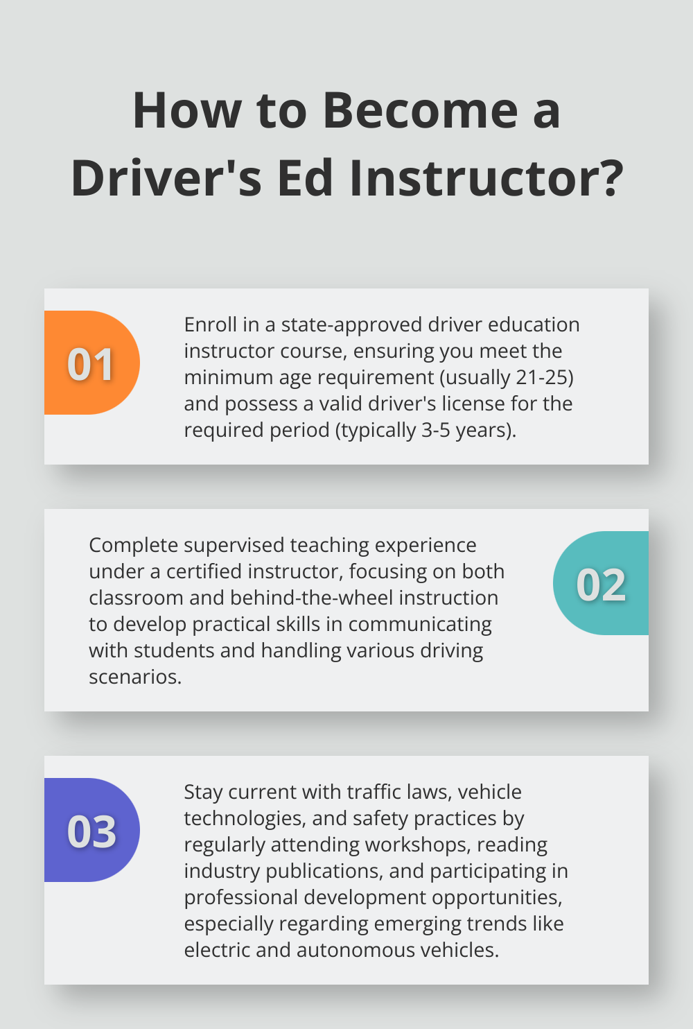 Infographic: How to Become a Driver's Ed Instructor? - driver teacher training