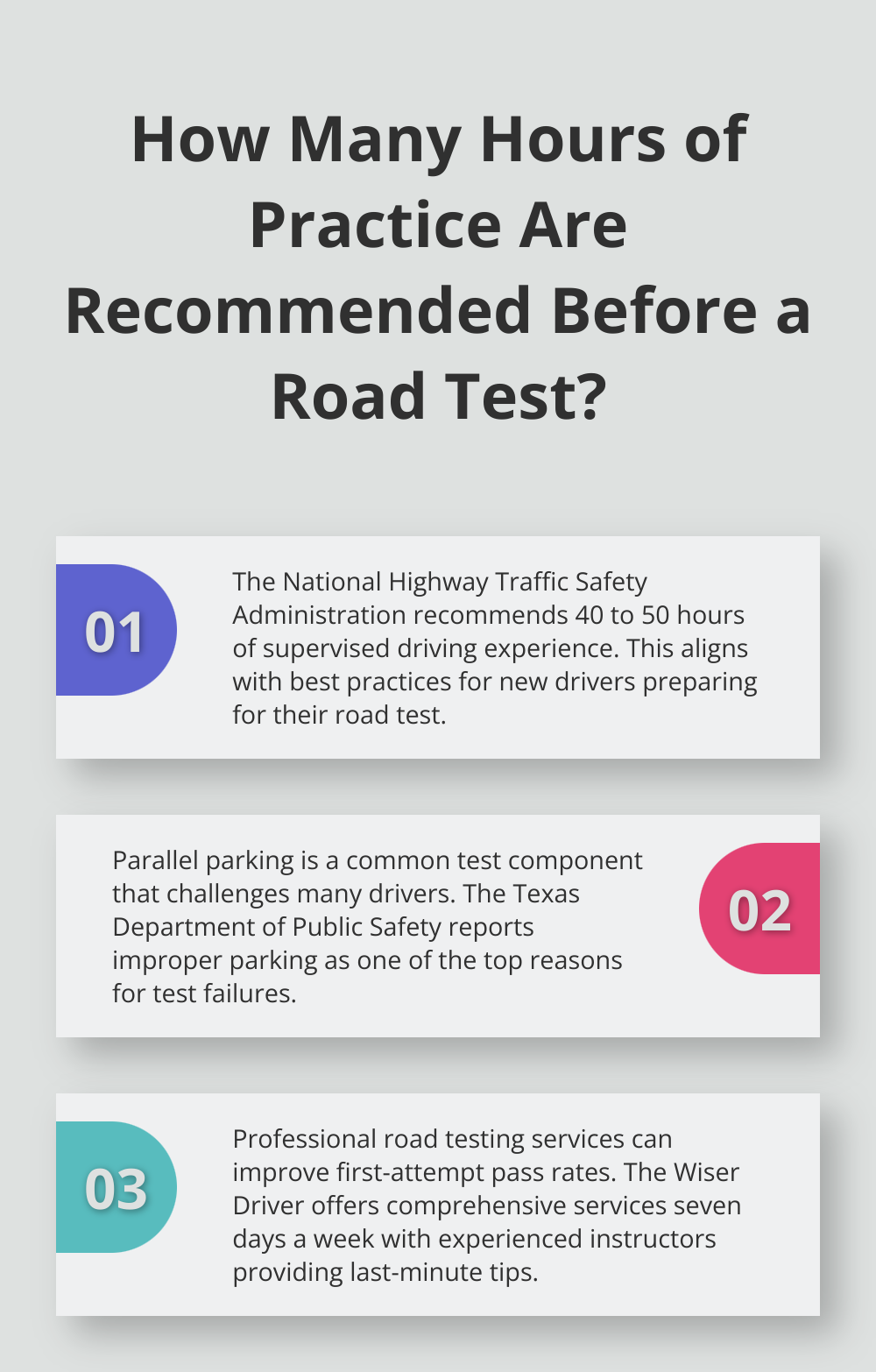 Infographic: How Many Hours of Practice Are Recommended Before a Road Test? - driving license course online