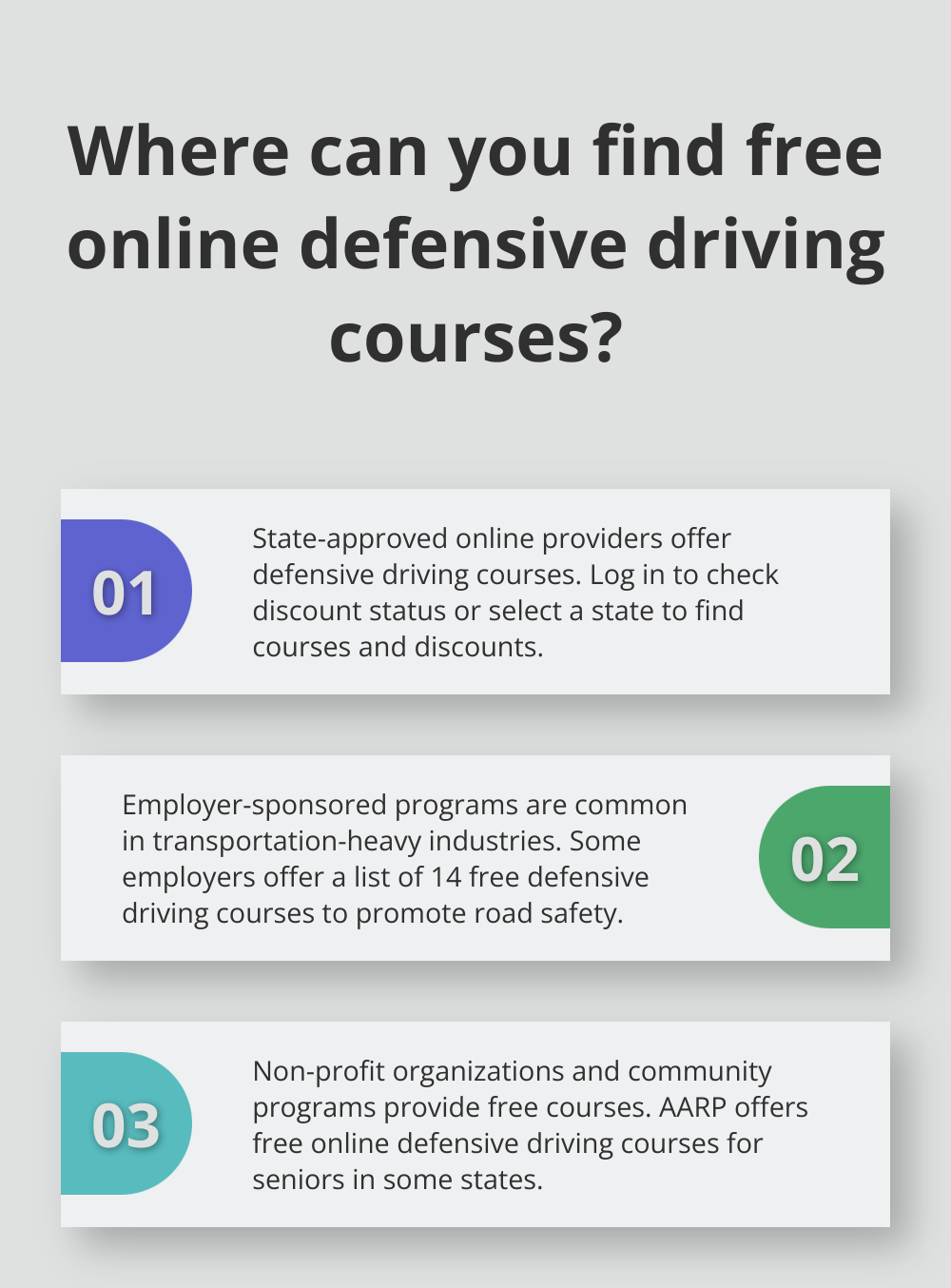 Infographic: Where can you find free online defensive driving courses? - free defensive driving course online print certificate