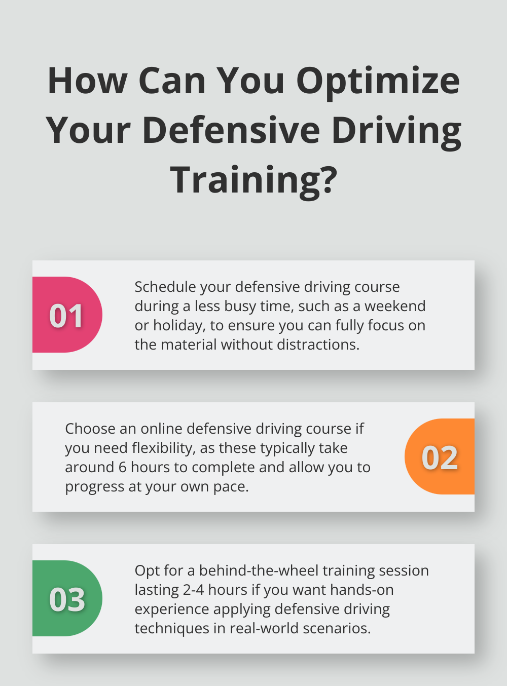 Infographic: How Can You Optimize Your Defensive Driving Training?