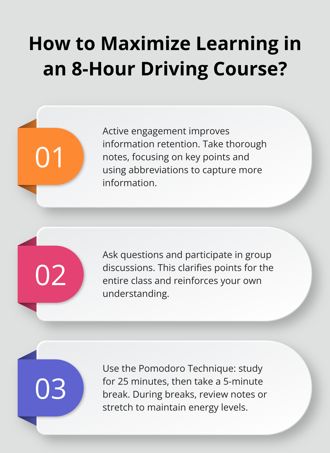 Infographic: How to Maximize Learning in an 8-Hour Driving Course?