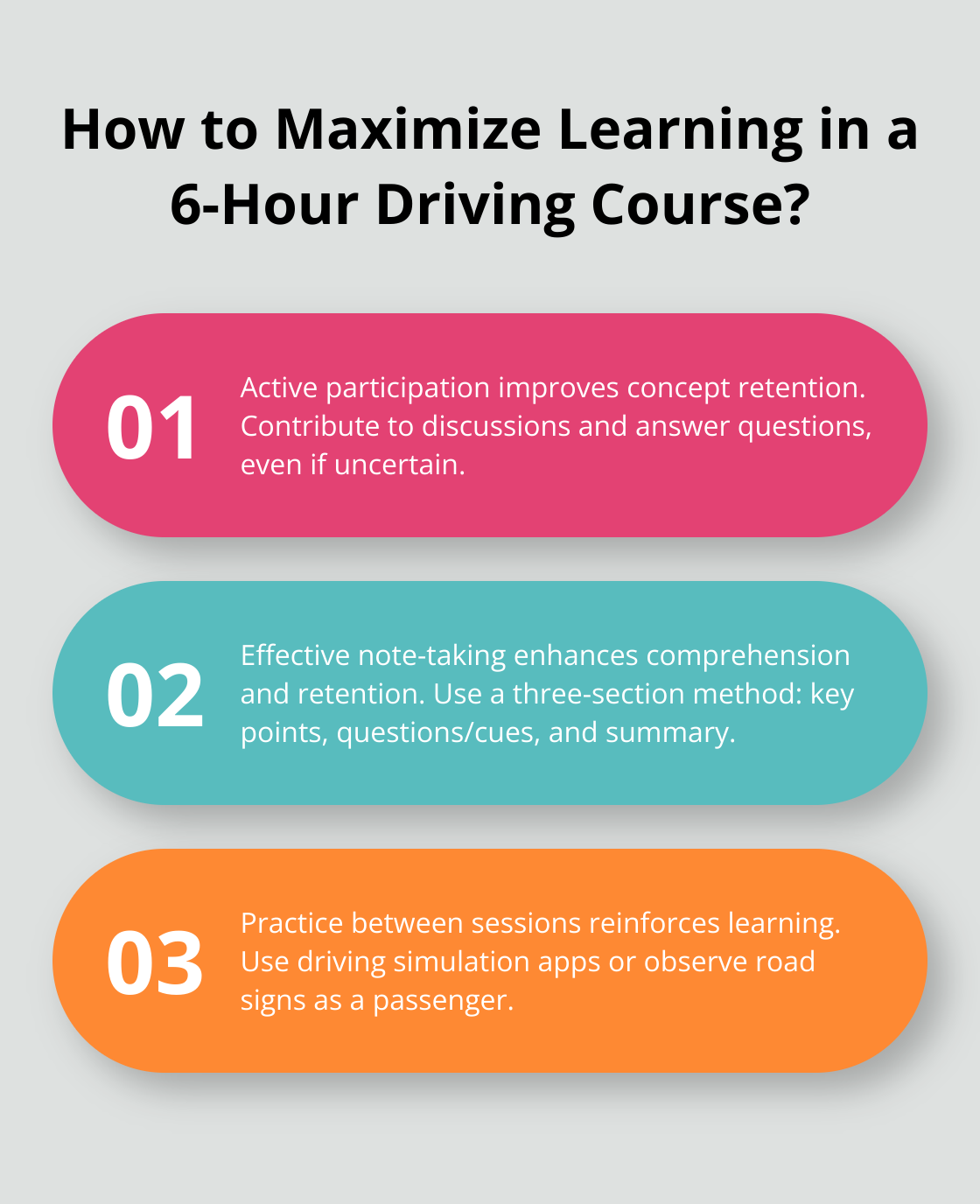 Infographic: How to Maximize Learning in a 6-Hour Driving Course? - six-hour driving course