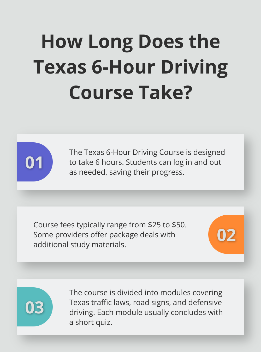 Infographic: How Long Does the Texas 6-Hour Driving Course Take?