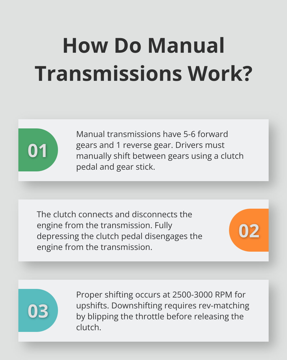 Infographic: How Do Manual Transmissions Work? - driving manual transmission tips