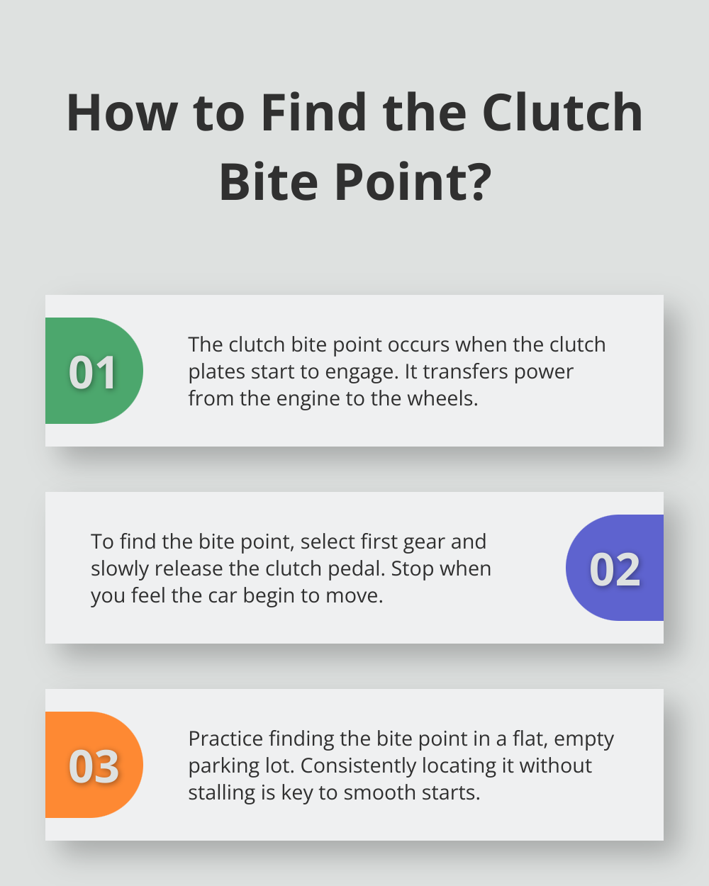 Infographic: How to Find the Clutch Bite Point? - manual driver training