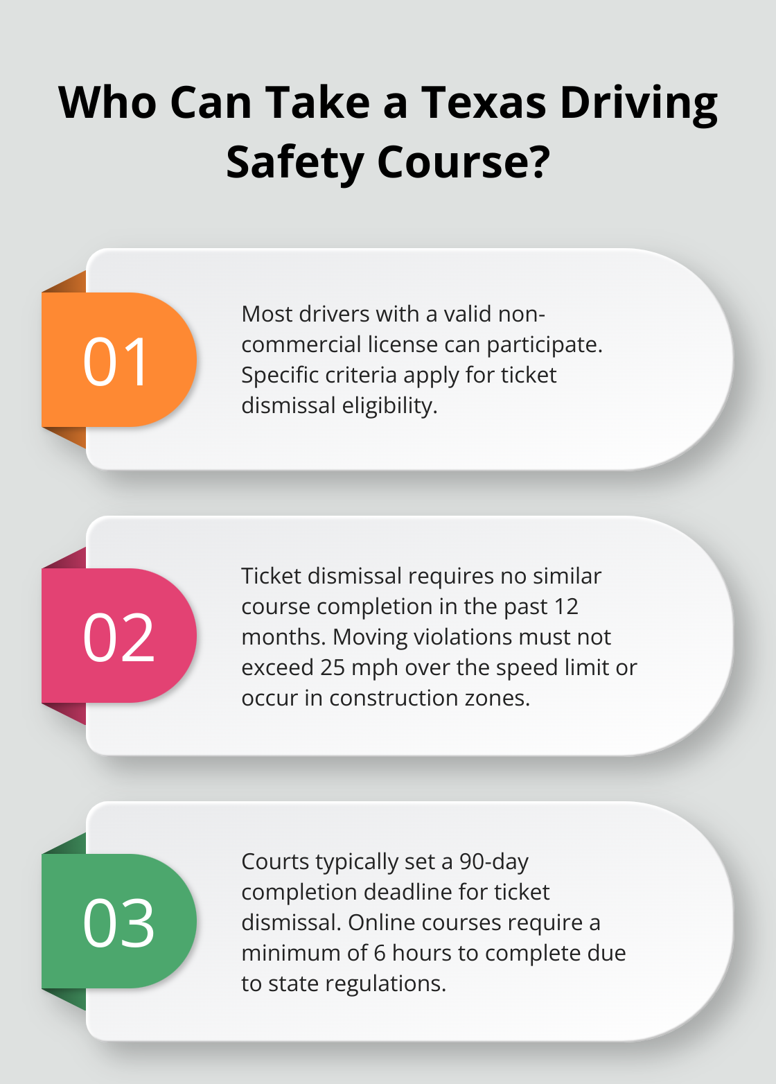 Infographic: Who Can Take a Texas Driving Safety Course?