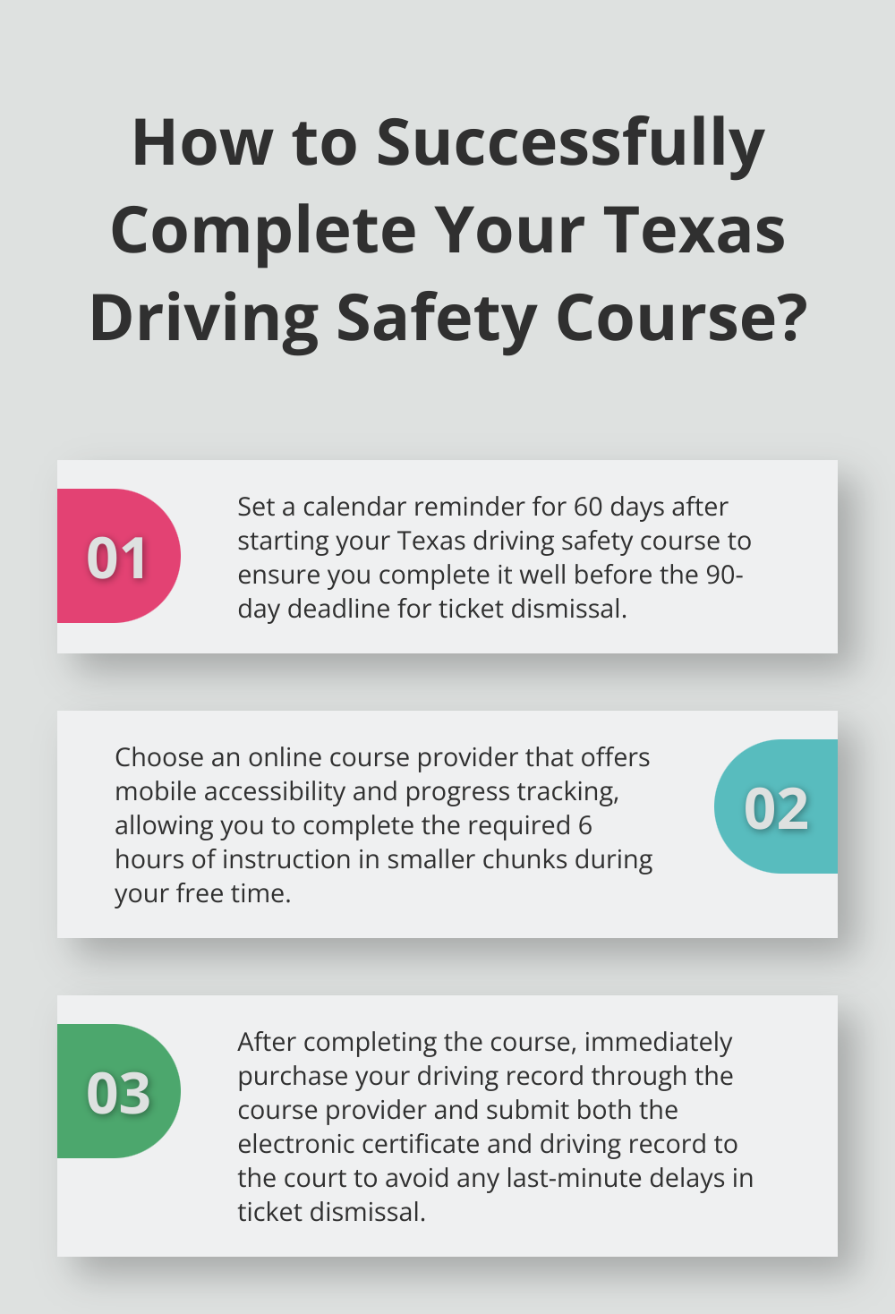 Infographic: How to Successfully Complete Your Texas Driving Safety Course?